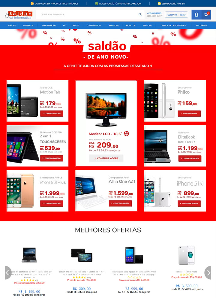 巴西电子产品购物网站：Sald?o da Informática