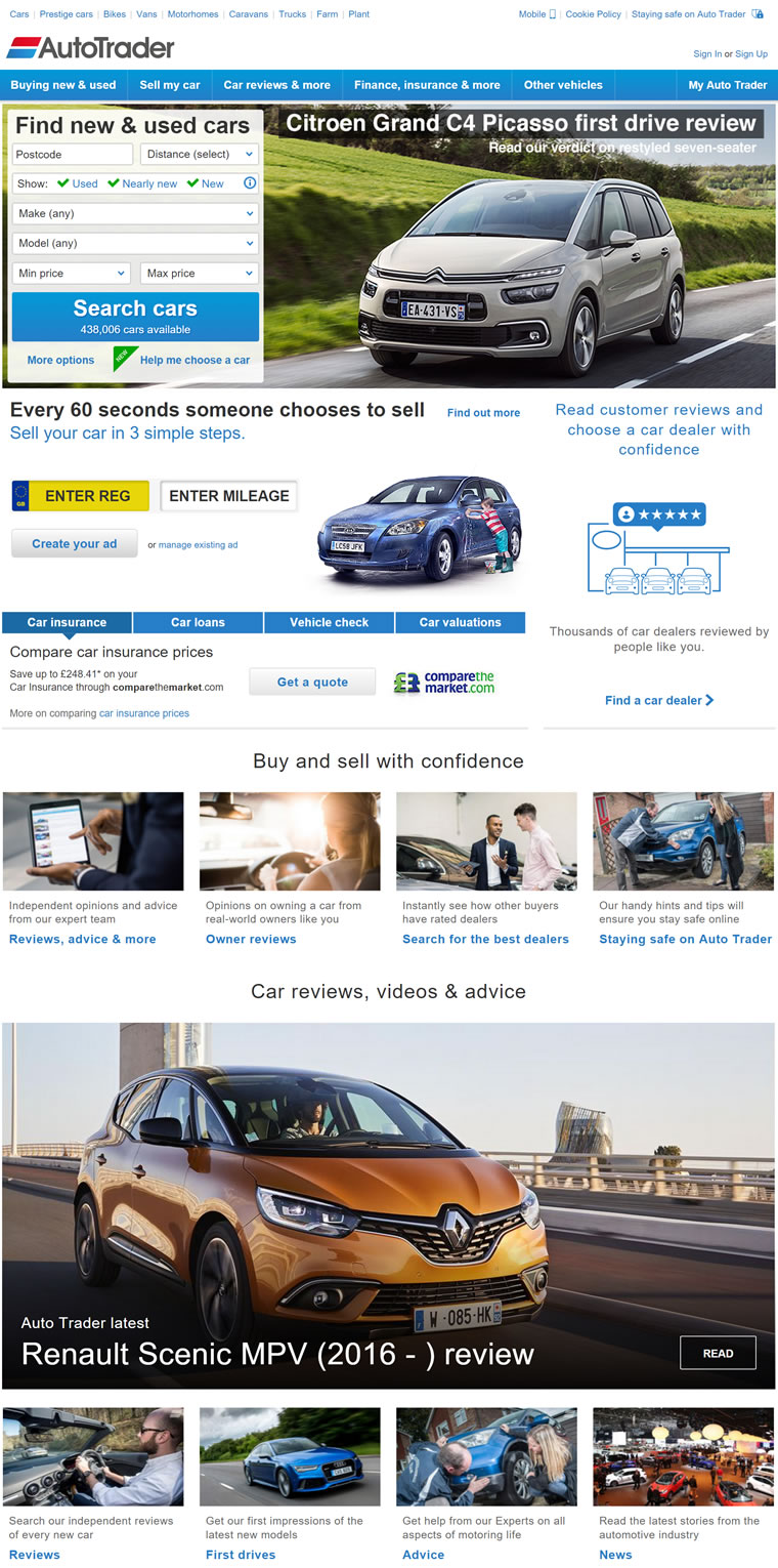 英国最大的汽车交易网站：Auto Trader UK