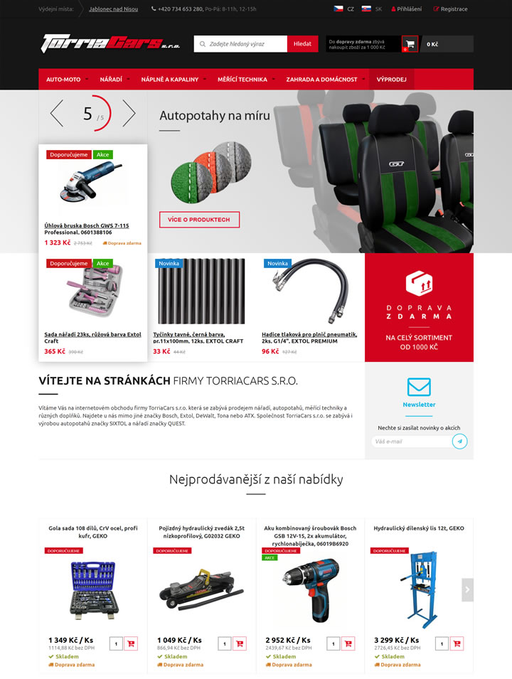 捷克汽车配件和工具销售网站：TorriaCars