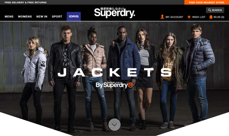 Superdry极度乾燥官网：日本街头风格，纯英国制造品牌