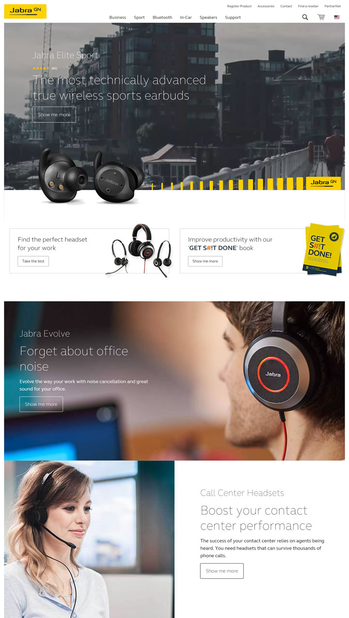 Jabra捷波朗美国官网：用于办公、车载和运动的无线蓝牙耳麦