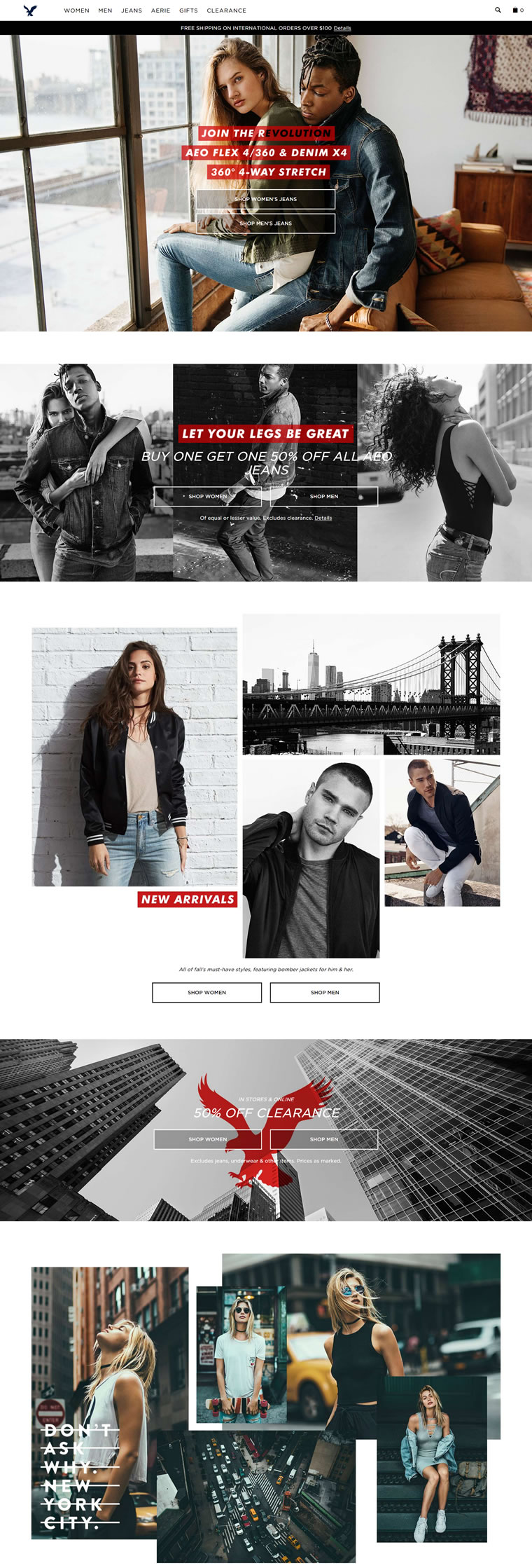 AE美国鹰美国官方网站：American Eagle Outfitters