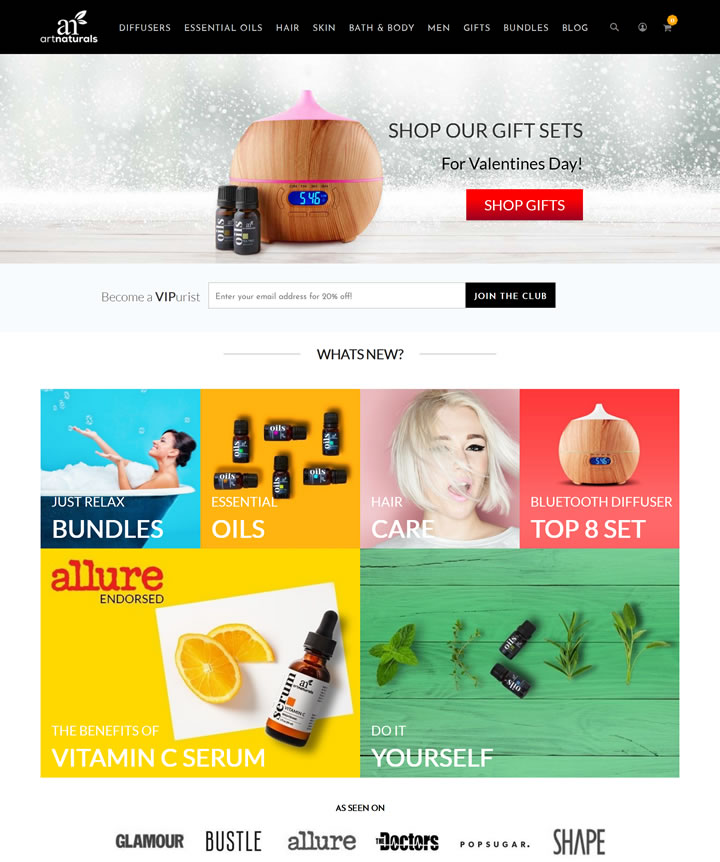 精油和天然健康美容产品：Art Naturals