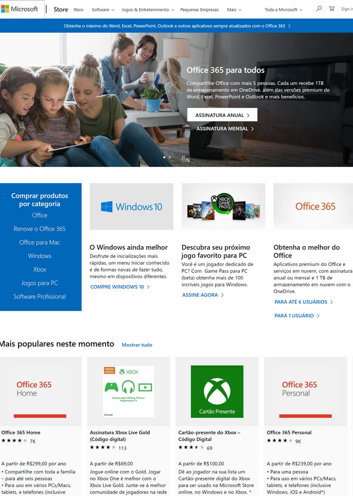 微软巴西官方网站：Microsoft Brasil