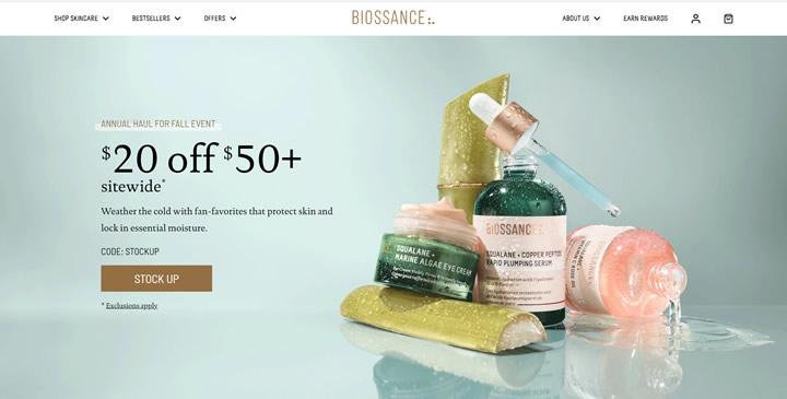 Biossance官方网站：屡获殊荣的清洁护肤品