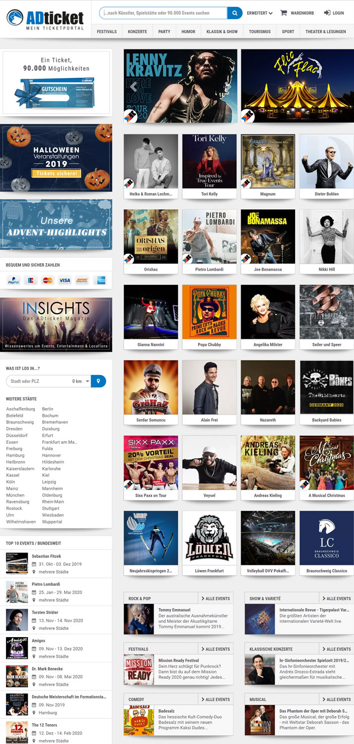 德国购买门票网站：ADticket.de