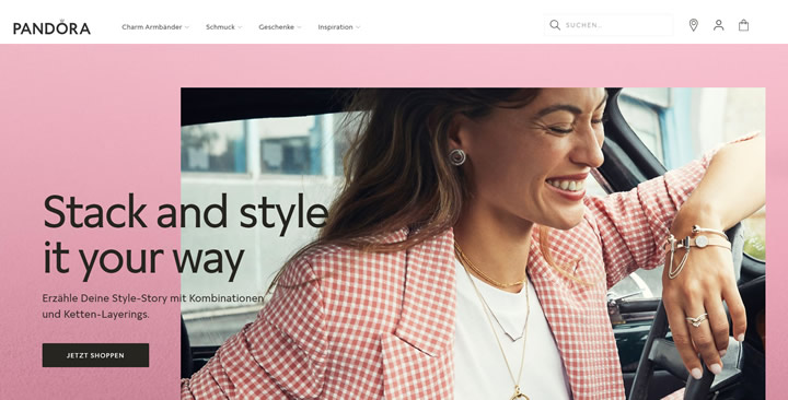 Pandora德国官网：购买潘多拉手链、戒指、项链和耳环