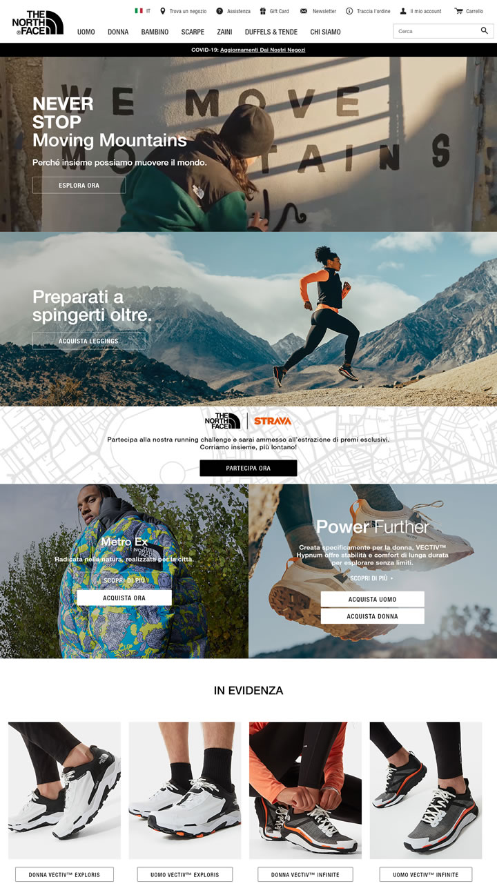 The North Face意大利官网：服装、背包和鞋子