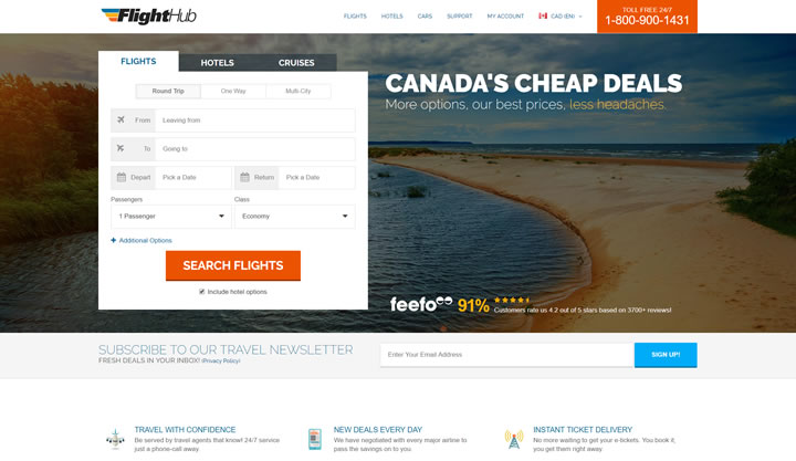 加拿大在线旅游公司：Flighthub
