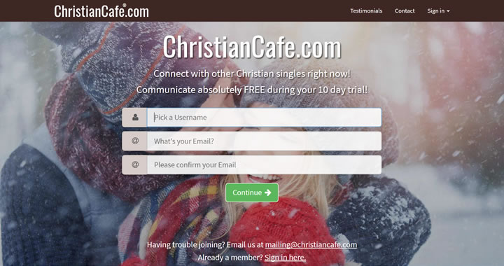 美国基督教约会网站：ChristianCafe.com