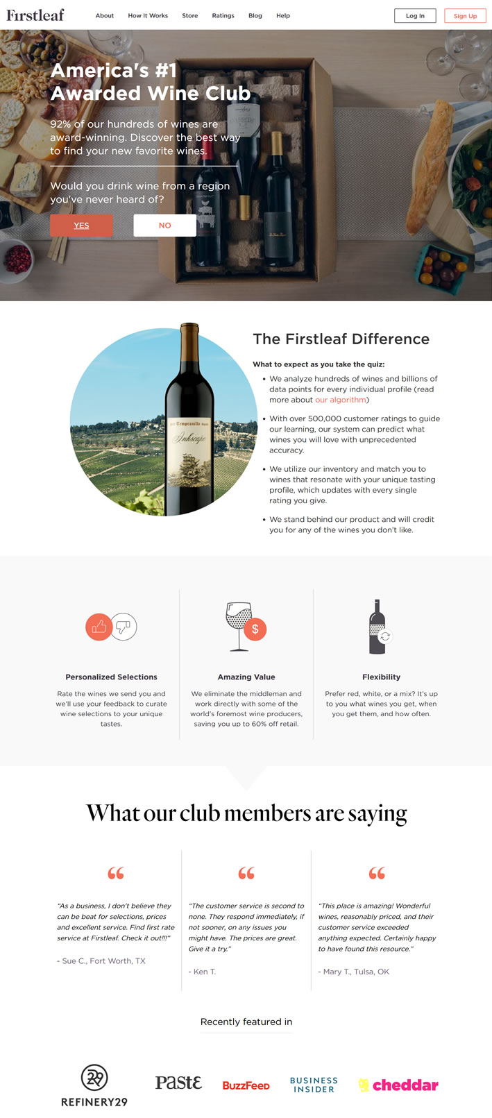 美国排名第一的葡萄酒俱乐部：Firstleaf Wine Club