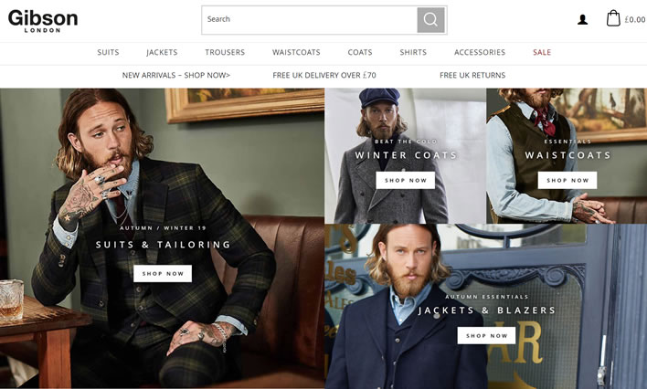 Gibson London官网：以地道的英国男装而著称