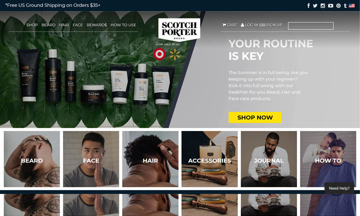 Scotch Porter官方网站：男士美容产品