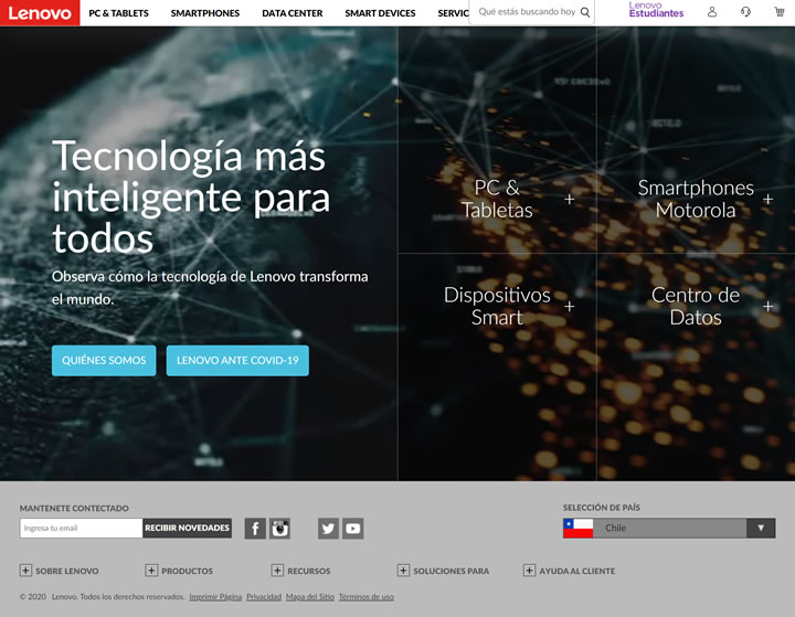 联想智利官方网站：Lenovo Chile