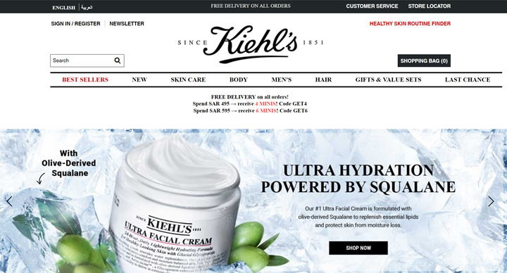 科颜氏沙特阿拉伯官网：Kiehl&#8217;s沙特阿拉伯