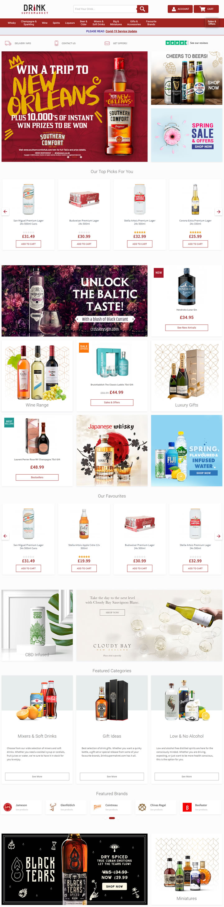 英国领先的独立酒精饮料零售商：DrinkSupermarket