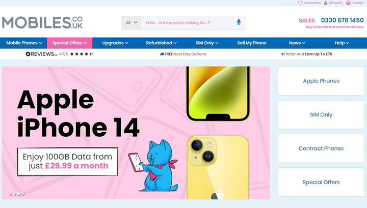英国第一家零售手机网站：Mobiles.co.uk