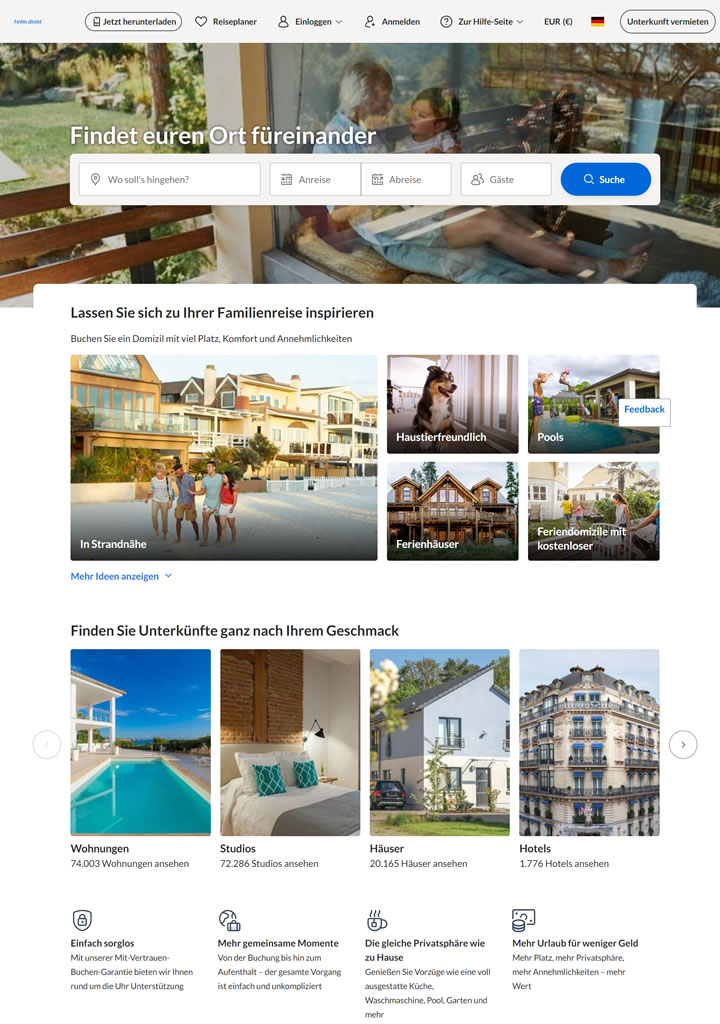 世界领先的度假公寓市场：FeWo-direkt