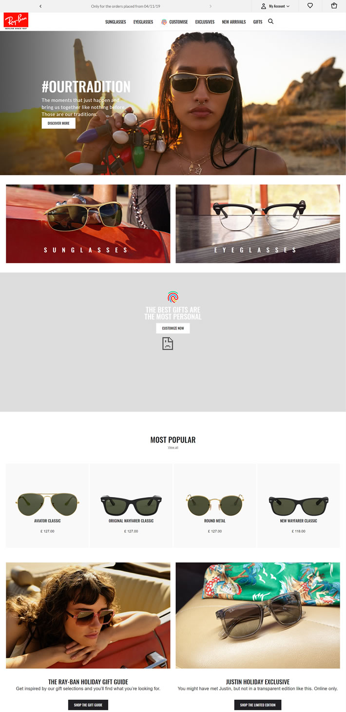 Ray-Ban雷朋太阳眼镜英国官网：Ray-Ban UK