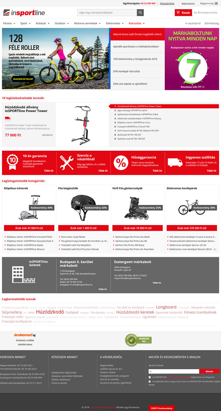匈牙利最大的健身制造商和销售商：inSPORTline