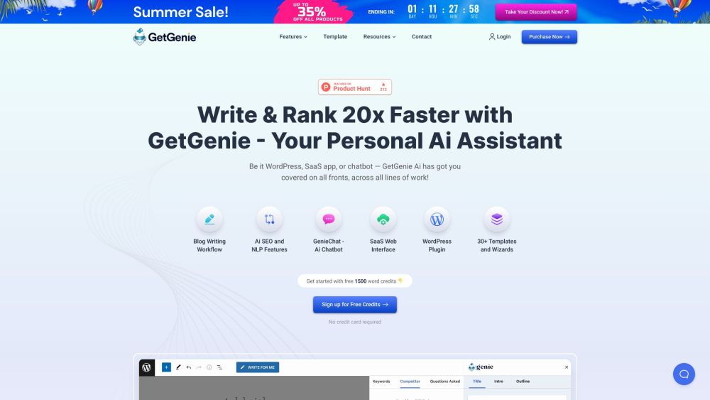 GetGenie Ai：GetGenie Ai 是一款个人人工智能助理，可帮助处理内容和 SEO。