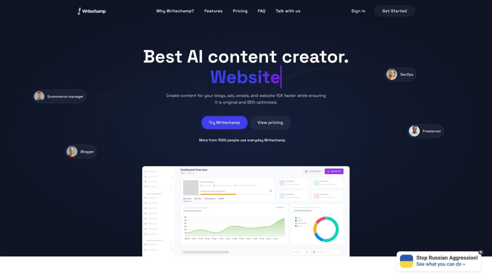 Writechamp - AI 作家、释义工具和文案写作：使用 Writechamp 的 AI 驱动的写作平台更快地创建原创的、SEO 优化的内容。