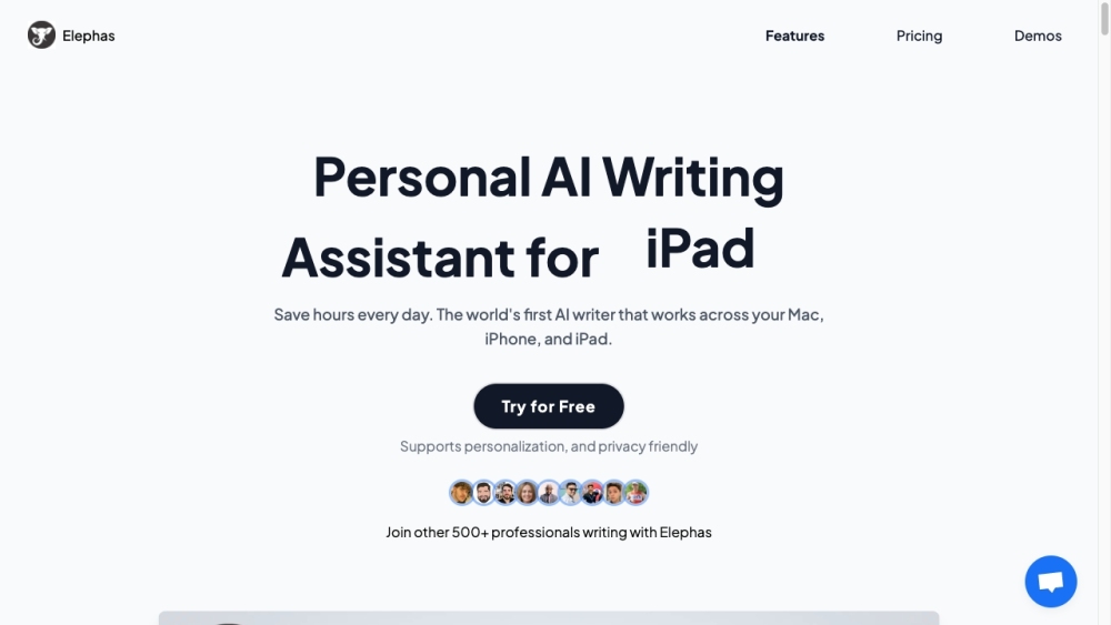 Elephas: Elephas is a versatile AI writing assistant for Mac users, compatible with iPhone and iPad.