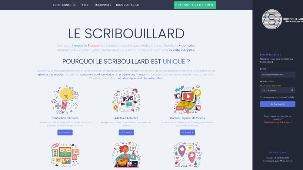 Le Scribouillard - IA 的修订 SEO：在 Le Scribouillard 中实现内容快速和有效。