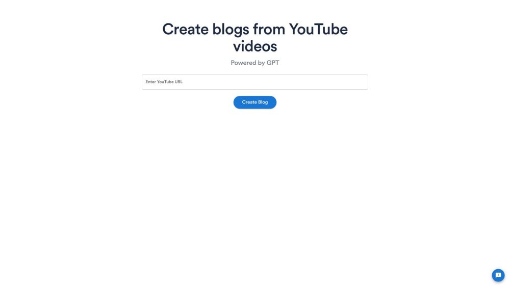 BlogFromVideo: Easily create SEO optimized blogs from videos with Chat GPT.