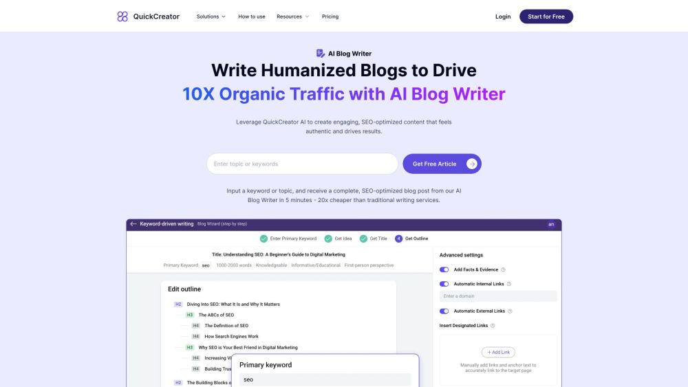 AI Blog Writer: AI-driven SEO-optimized blog generation