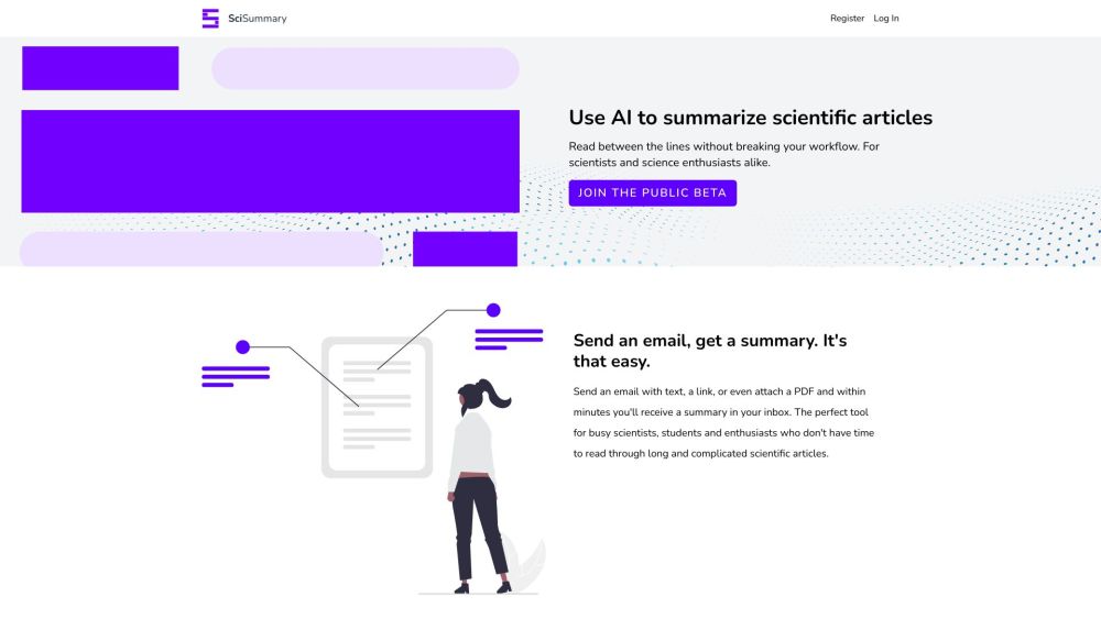 SciSummary：使用 SciSummary 的 AI 驱动平台快速总结和理解科学文章。