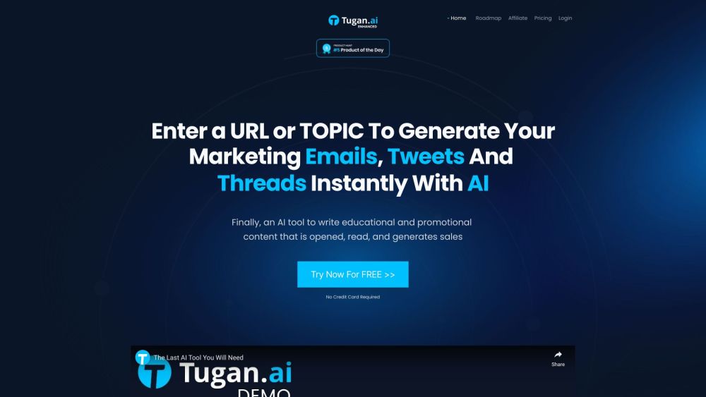 Tugan.ai：Tugan.ai 是一款人工智能驱动的工具，可以从现有内容生成新的原创内容。