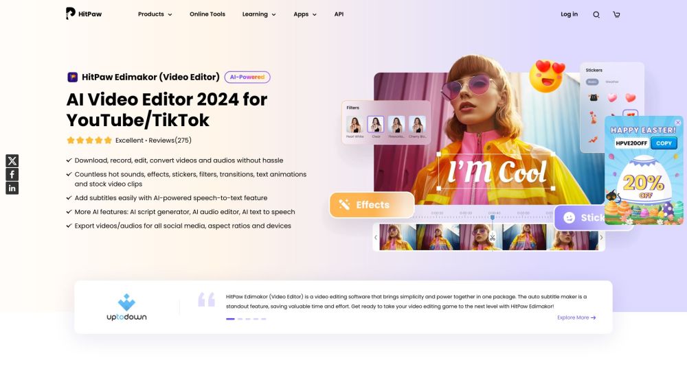 HitPaw Edimakor：具有高级功能的 AI 视频编辑器