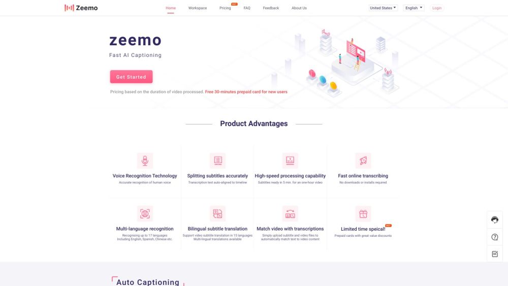 Zeemo AI：Zeemo AI 是一款强大的视频字幕工具，可准确、快速地进行音频到文本的转录。