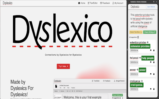 DyslexiaWriter ai chrome 扩展：阅读障碍的辅助写作工具
