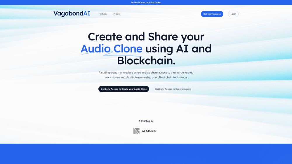 Vagabond AI：Vagabond AI 是艺术家创建和共享人工智能生成的语音克隆的市场，使用区块链技术进行所有权分配。