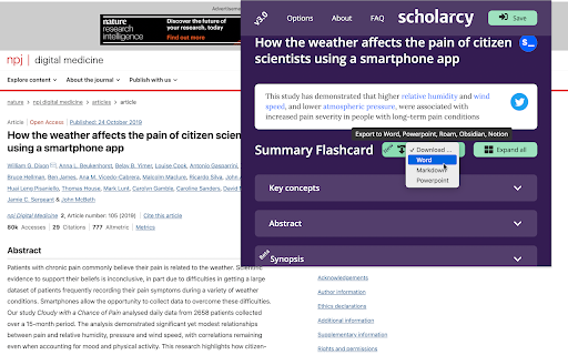 Scholarcy ai chrome 扩展：用于文章分析的省时浏览器扩展