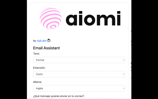 Aiomi ai chrome 扩展：多种电子邮件的 AI 助手