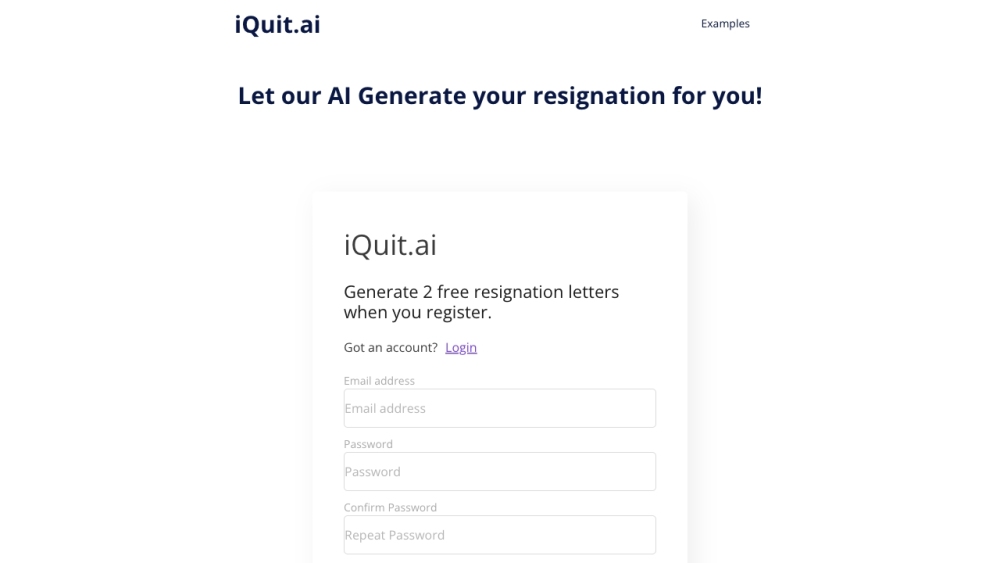 iQuit.ai：人工智能驱动的辞职信生成器