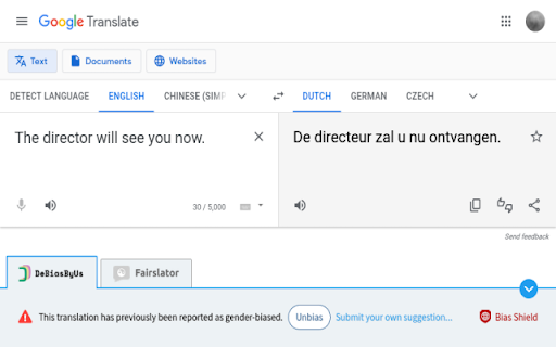 Bias Shield ai chrome 扩展：用于消除在线翻译器偏差的浏览器扩展