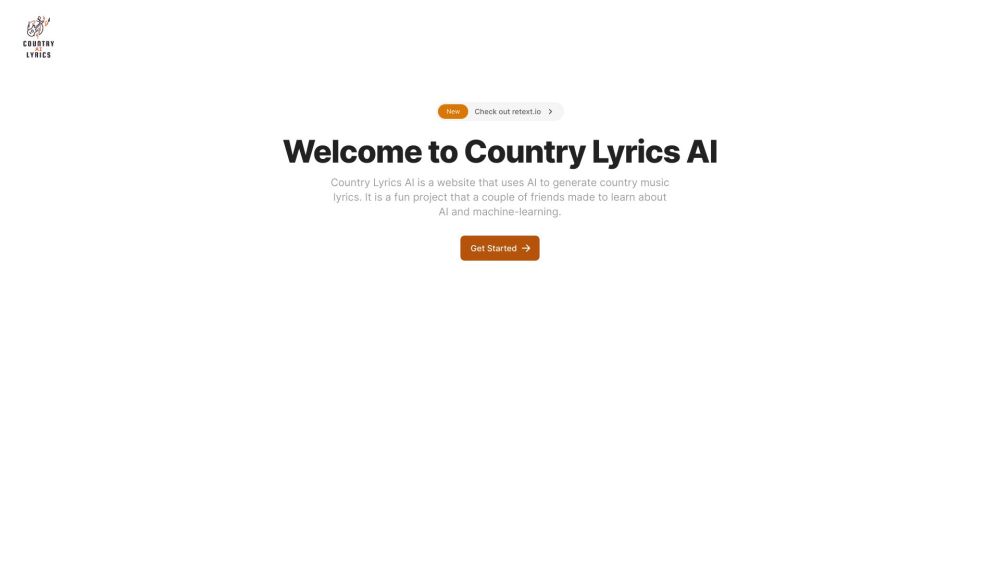 Country Lyrics AI：由人工智能驱动的网络应用程序生成乡村音乐歌词。