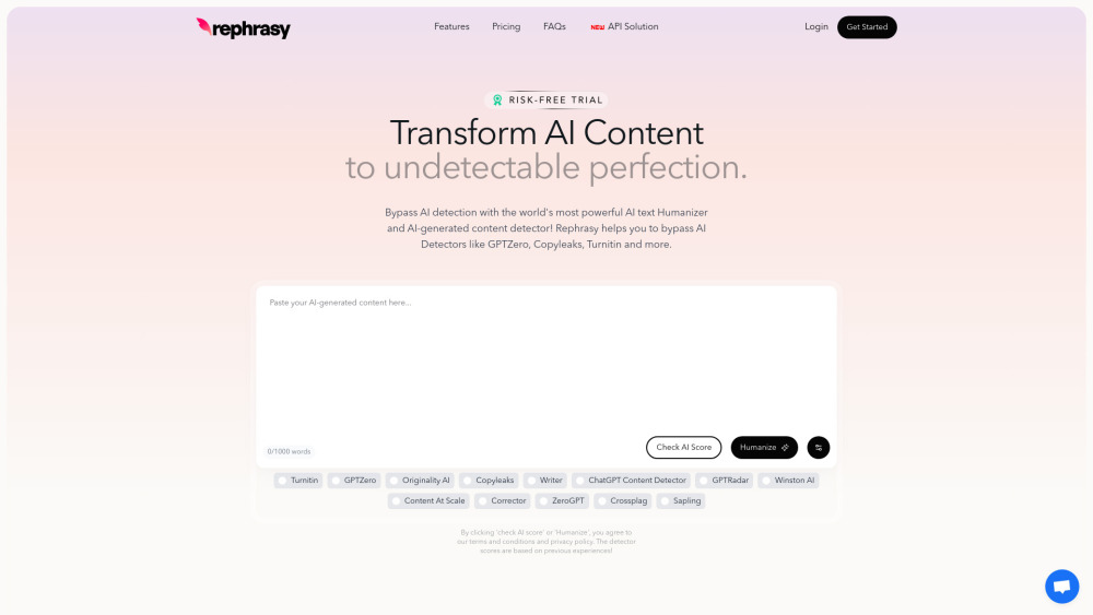 Rephrasy：Rephrasy - AI 文本人性化器和 AI 检测器