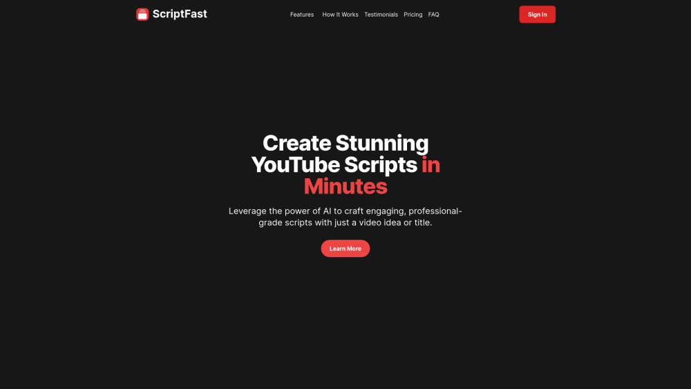 ScriptFast：YouTube 的 AI 脚本生成器