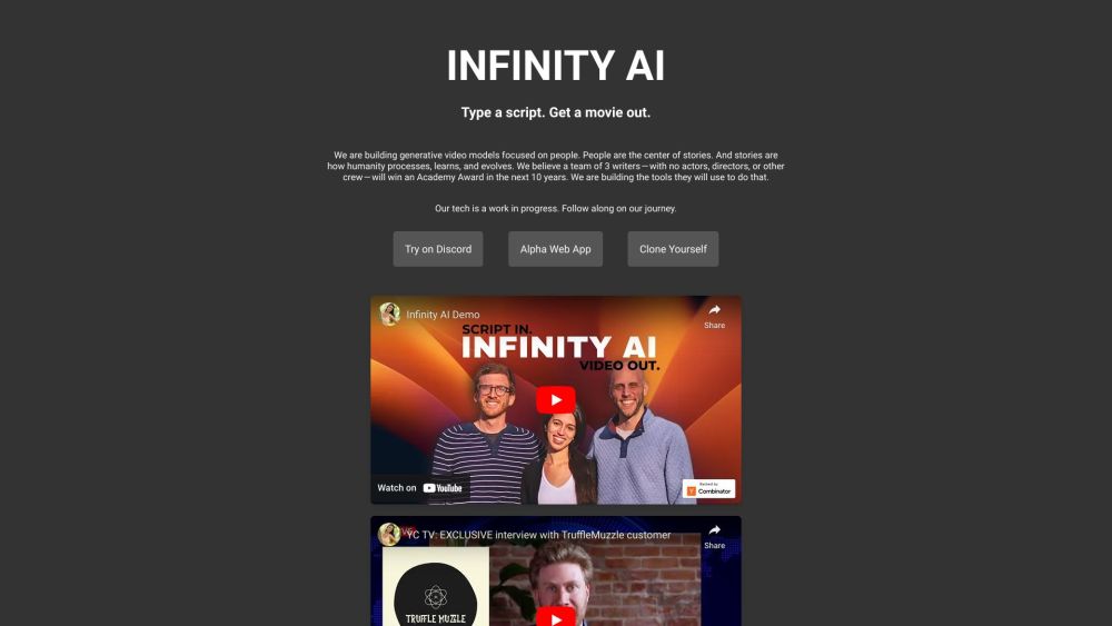 Infinity AI：以人为本的生成视频模型