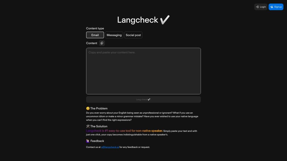 Langcheck：将您的写作提高到母语水平。