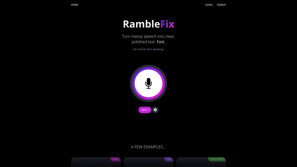 RambleFix：RambleFix 将杂乱的语音转换为清晰且结构化的文本。