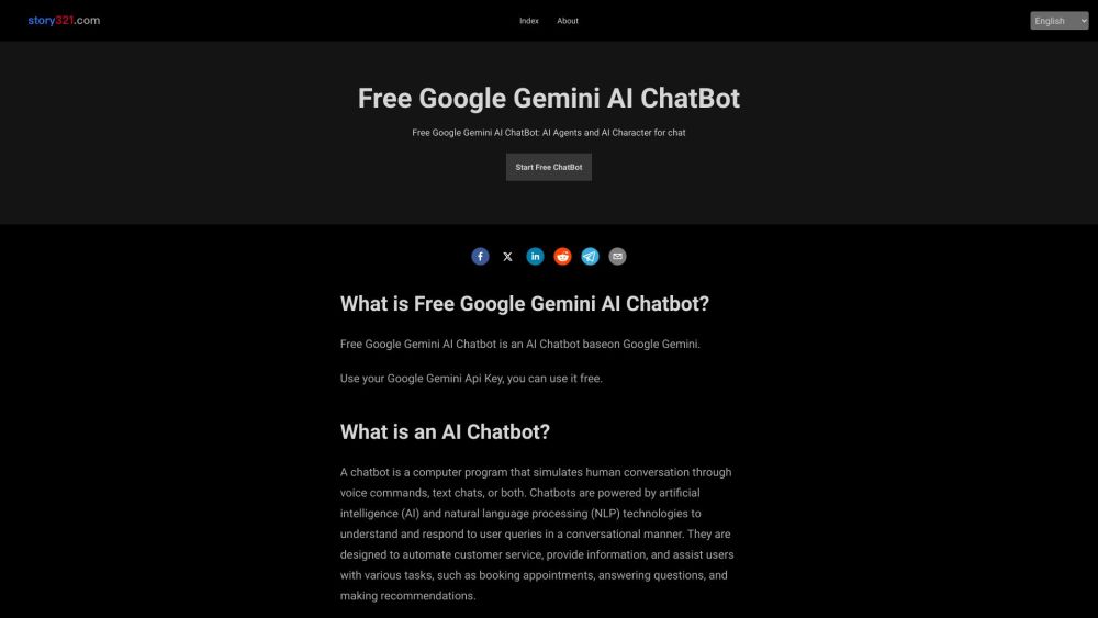 免费的 Google Gemini AI ChatBot：基于 Google Gemini 的 AI 聊天机器人。