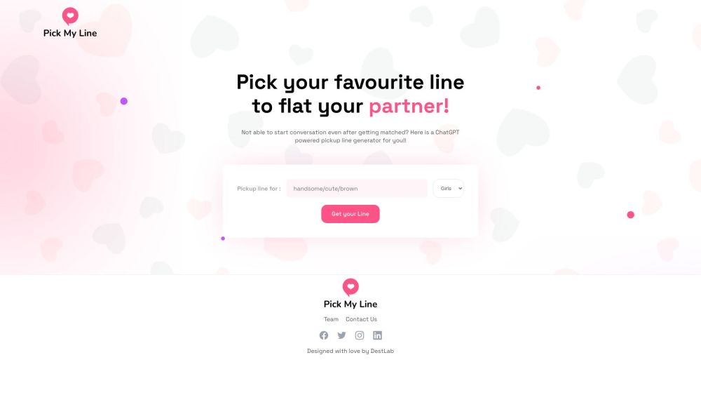 Pickmyline：Pickmyline 帮助用户在不同领域找到完美匹配。