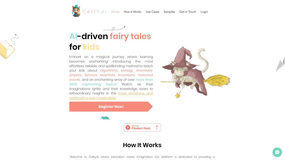 Catty.AI：Catty.AI是一个利用人工智能通过互动童话故事来教育孩子的平台。