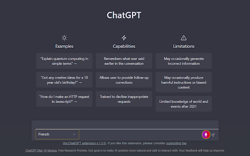 ChatVocGPT ai chrome 扩展：将音频转换为文本